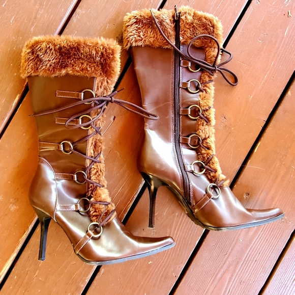 Delicious Shoes - HIGH HEEL LACE~UP BOOTS ~NWOT